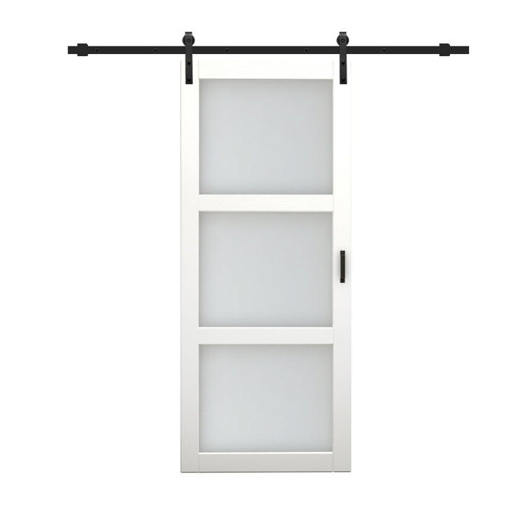 Calhome Glass Barn Door with Installation Hardware Kit Wayfair Canada